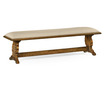 Long portuguese style argentinian walnut bench