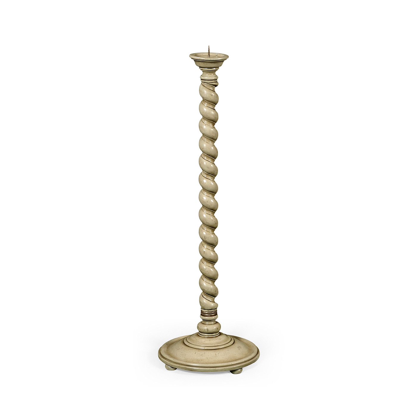 Tall Twisted Column Floor Standing Candlesticks (Grey)