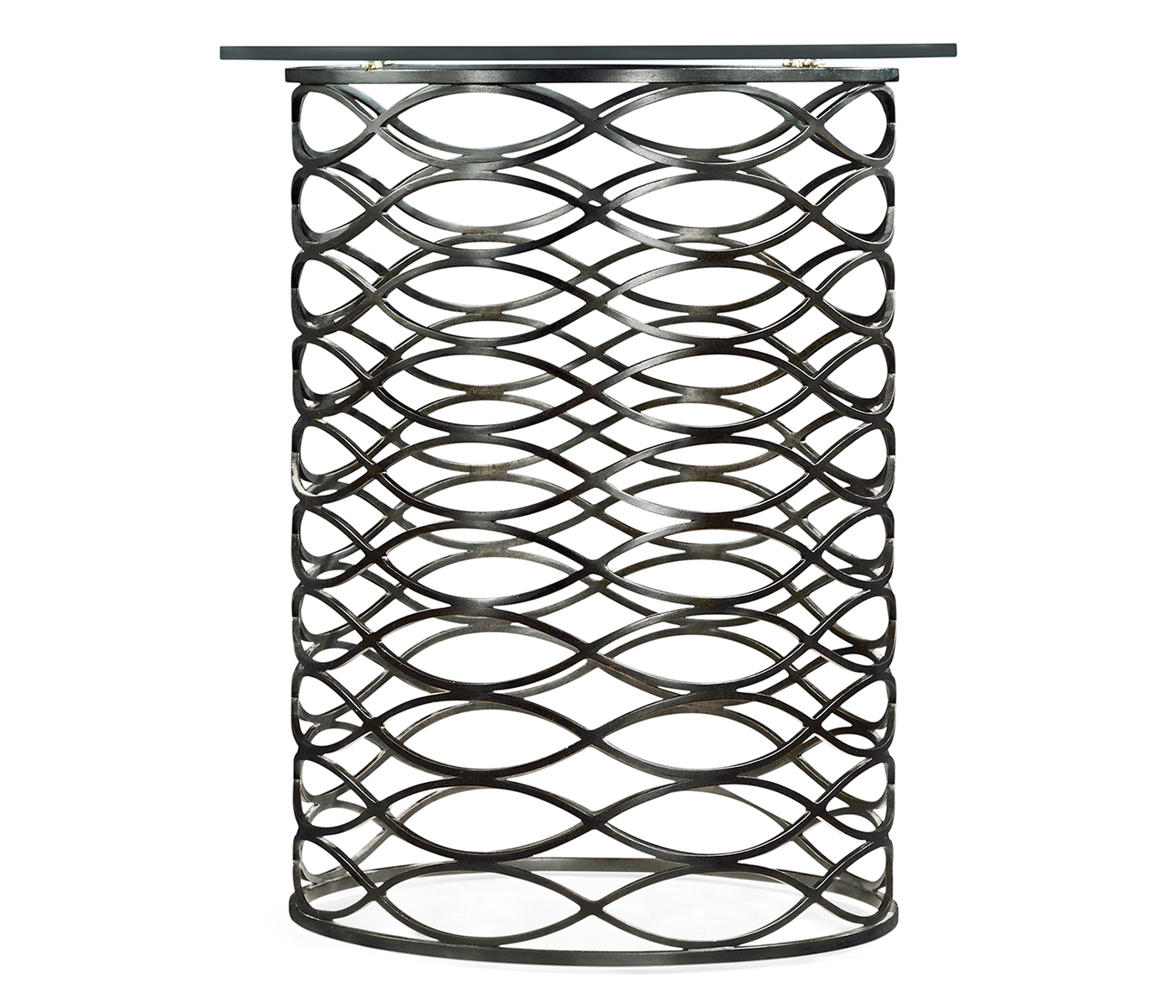 Interlaced Bronze & Glass Side Table