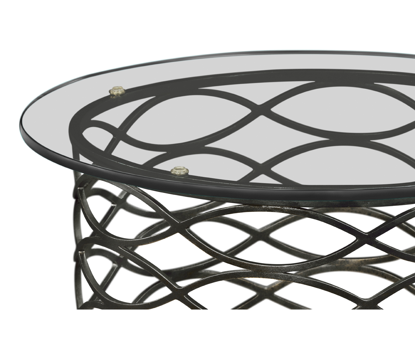 Interlaced Bronze & Glass Side Table