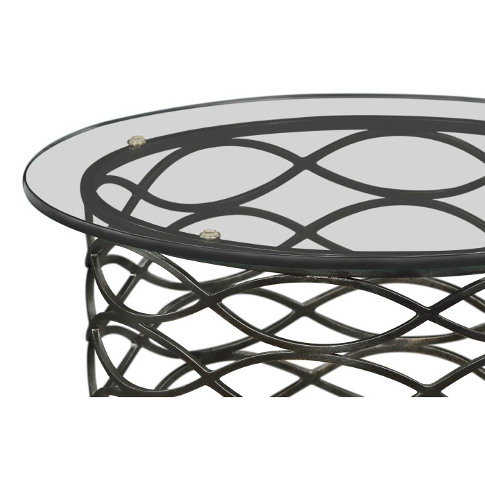 Interlaced Bronze & Glass Side Table