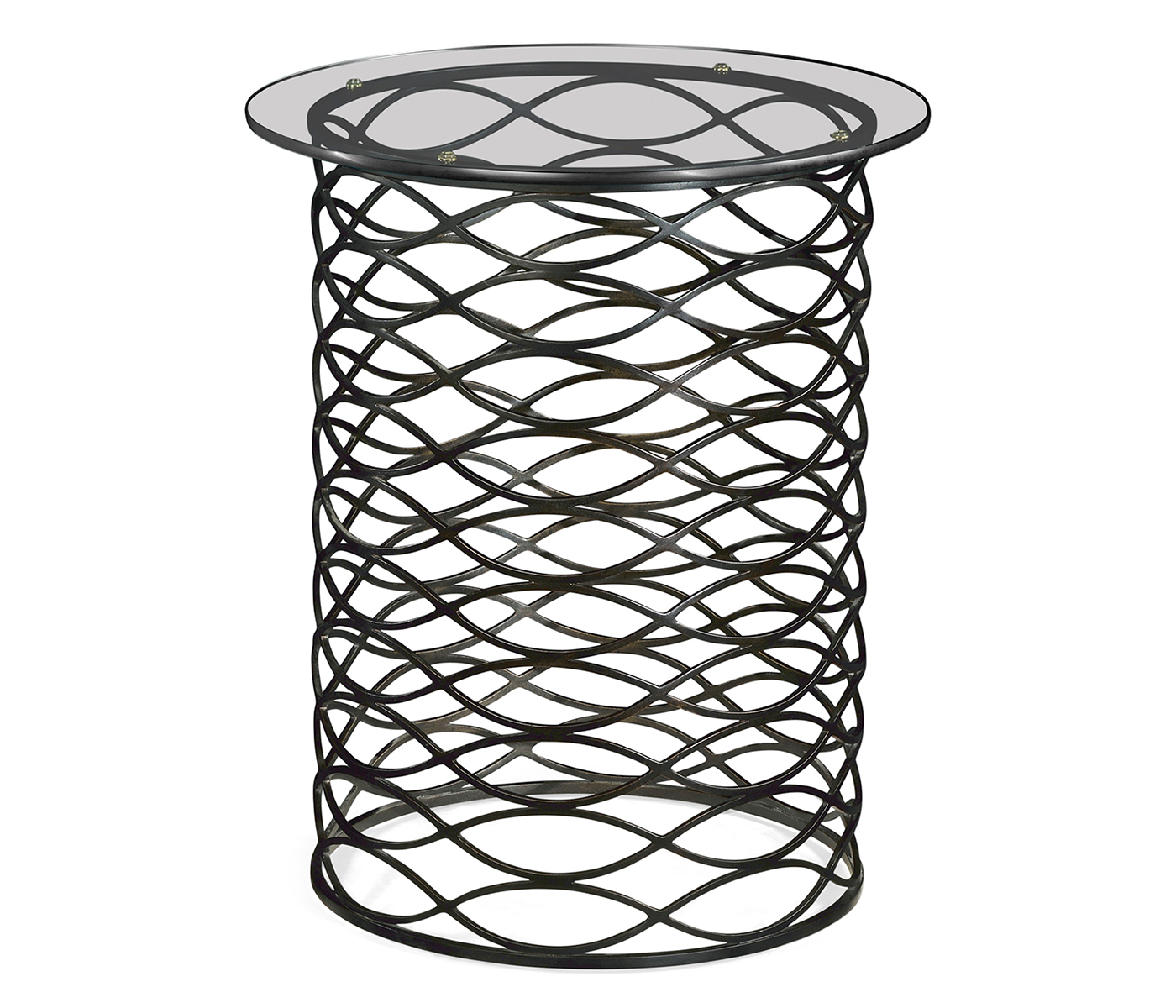 Interlaced Bronze & Glass Side Table