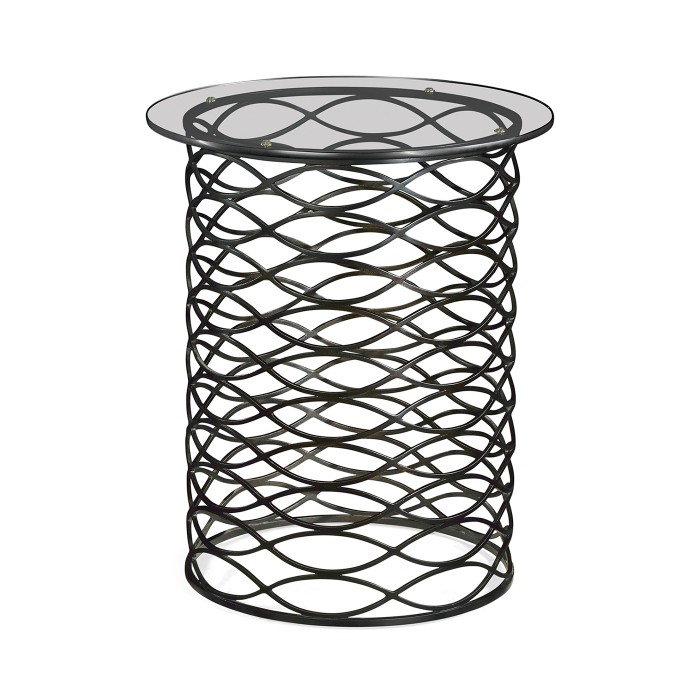 Interlaced Bronze & Glass Side Table