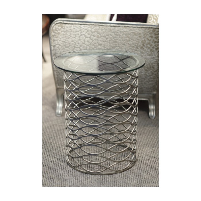 Interlaced Bronze & Glass Side Table