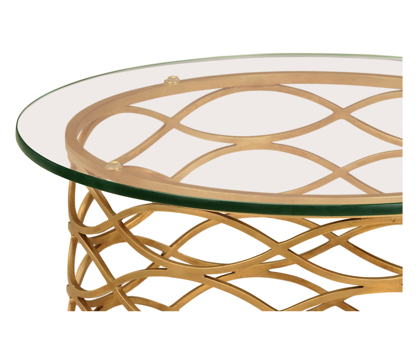 Interlaced Gilded & Glass Side Table
