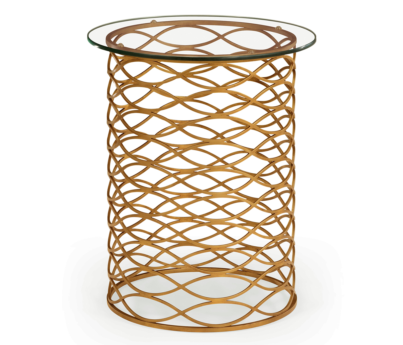 Interlaced Gilded & Glass Side Table