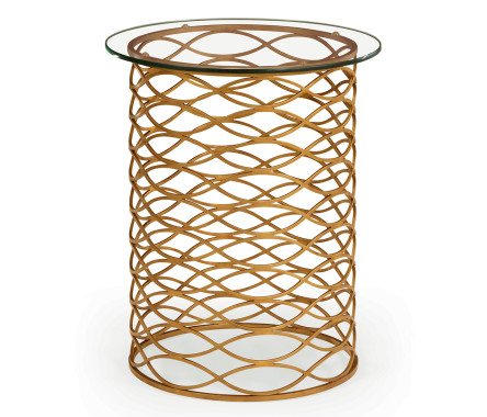 Interlaced Gilded & Glass Side Table