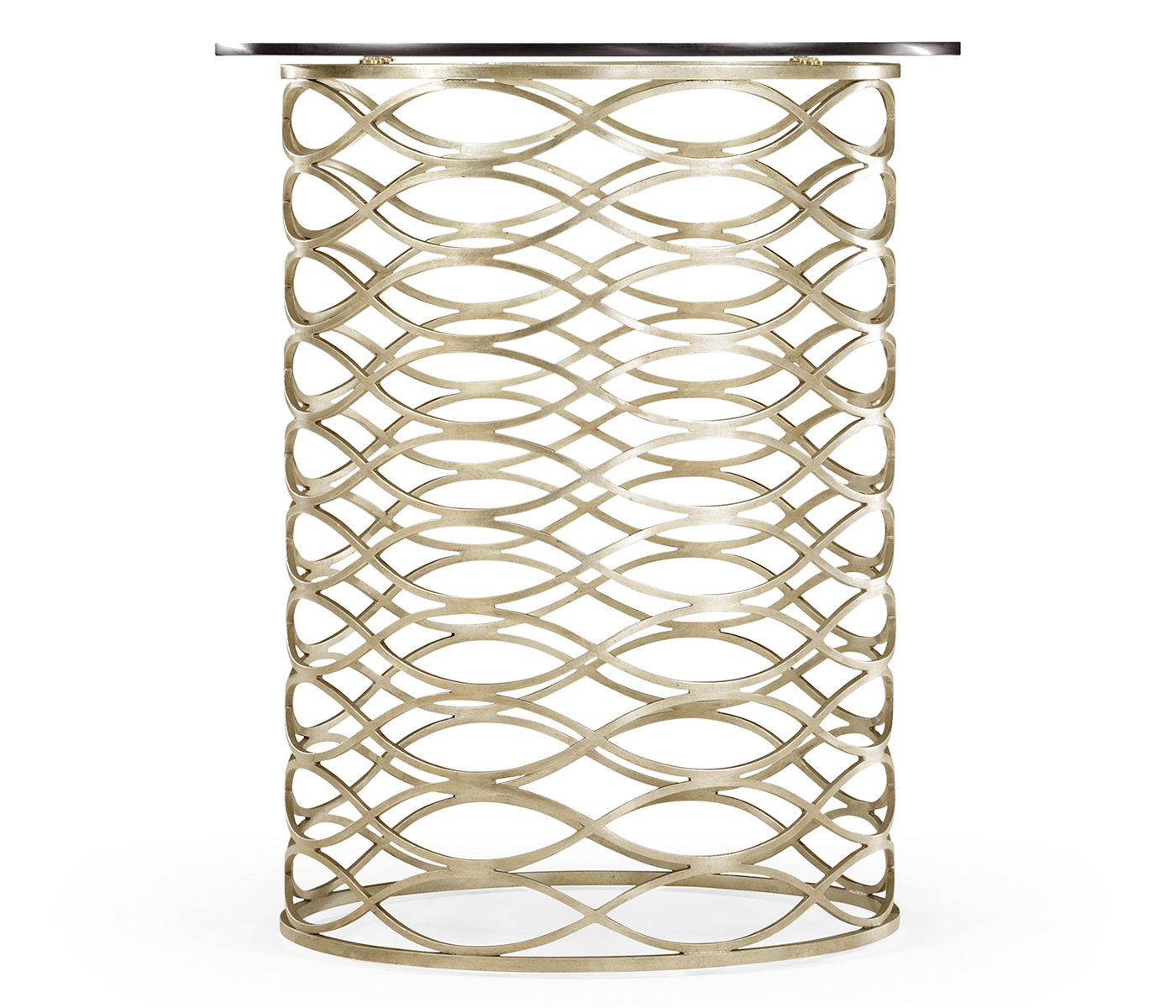 Interlaced Silver & Glass Side Table