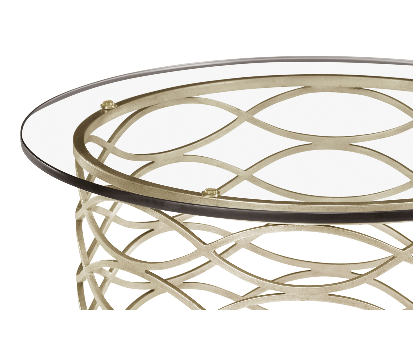 Interlaced Silver & Glass Side Table