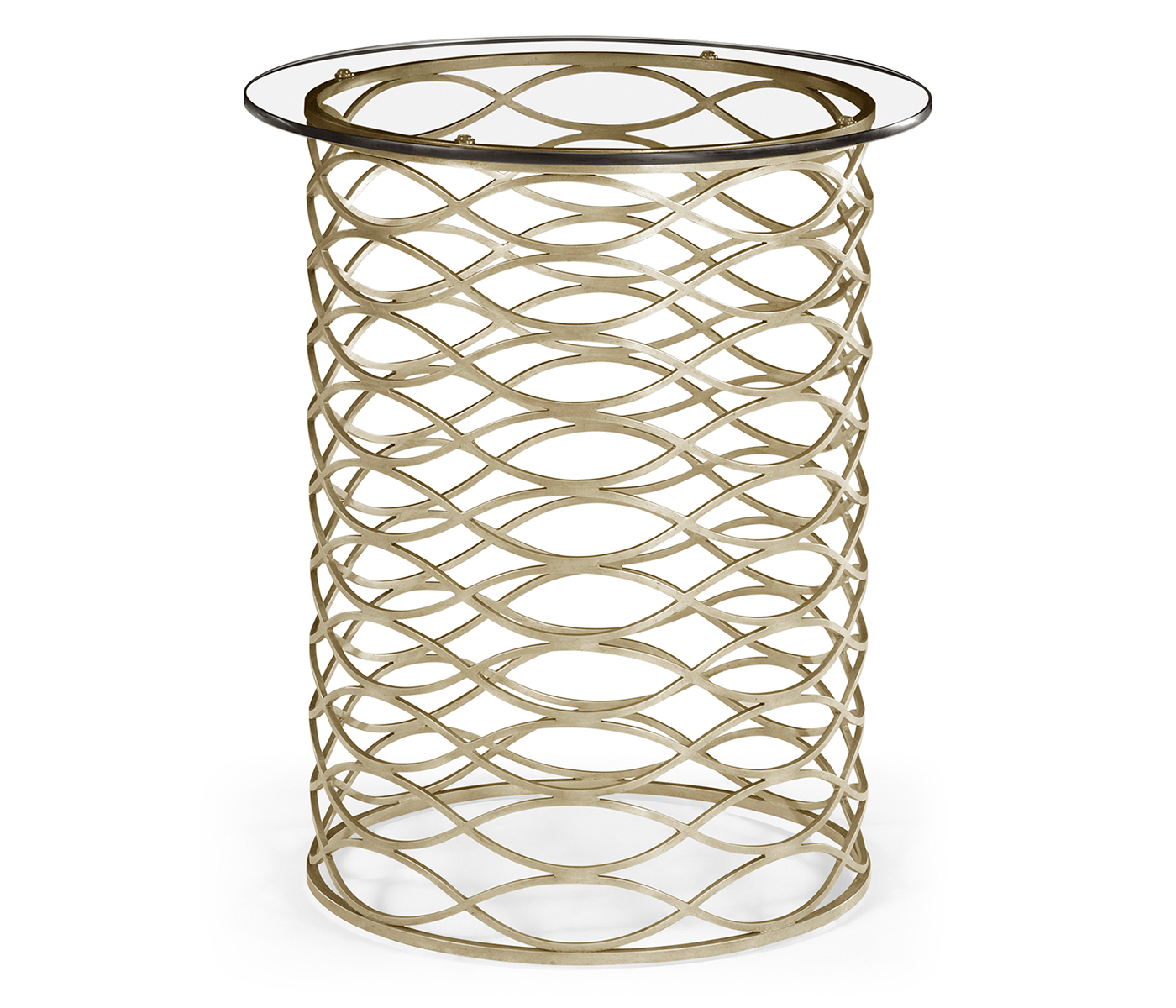 Interlaced Silver & Glass Side Table