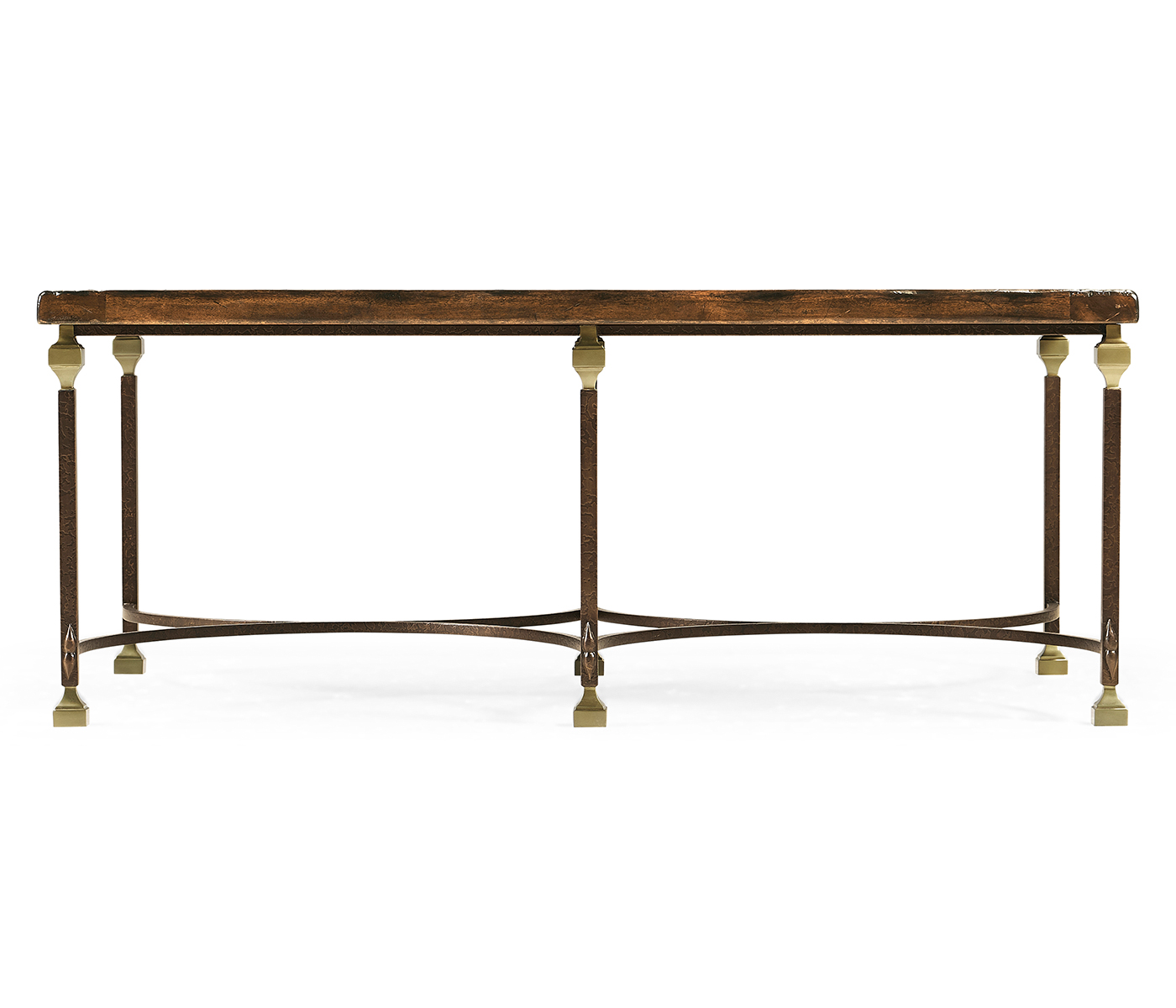Argentinian Walnut Parquetry & Iron Coffee Table