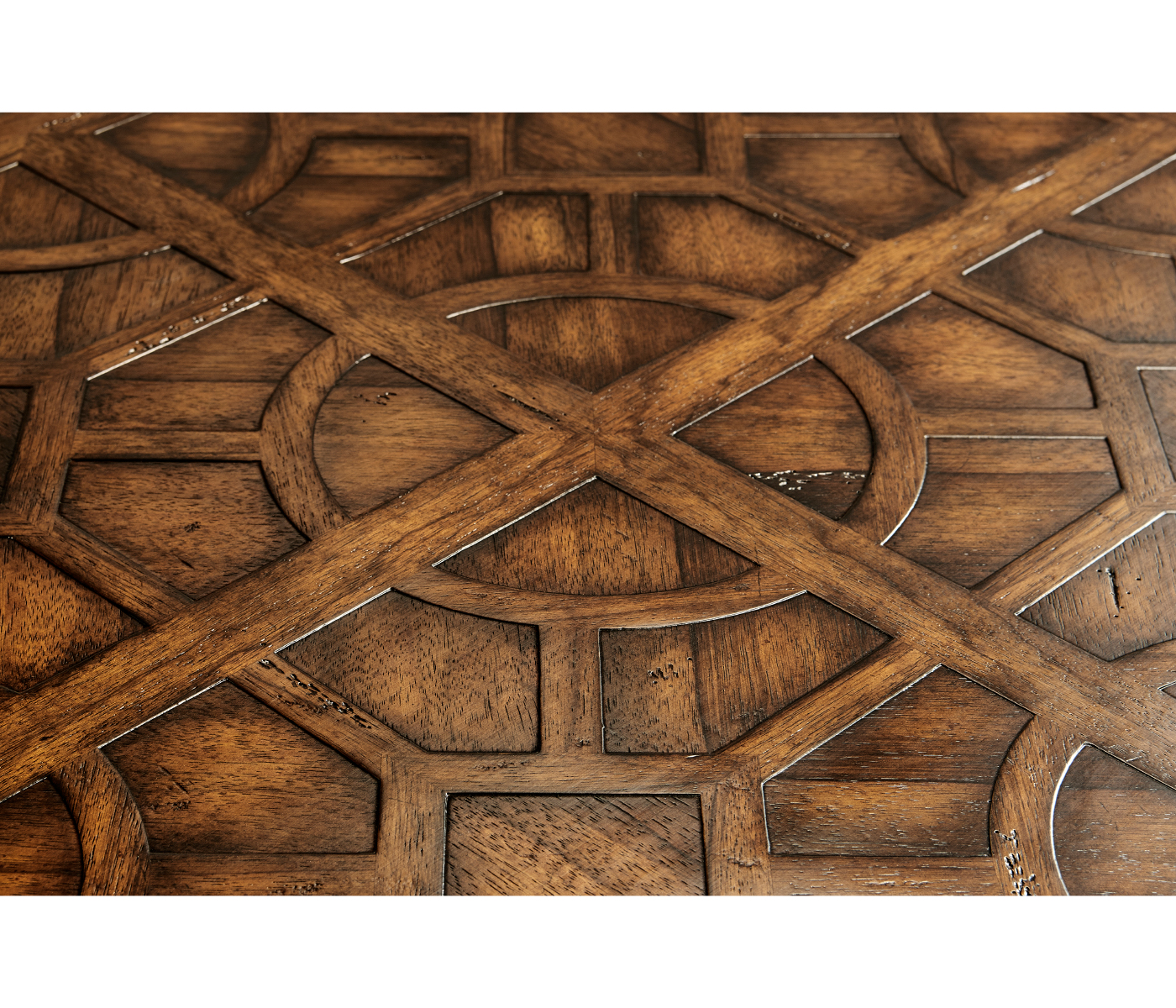 Argentinian Walnut Parquetry & Iron Coffee Table