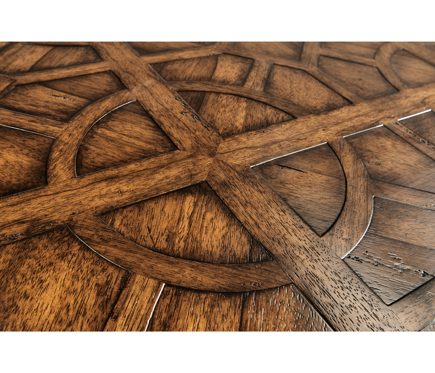 Argentinian Walnut Parquetry & Iron Coffee Table