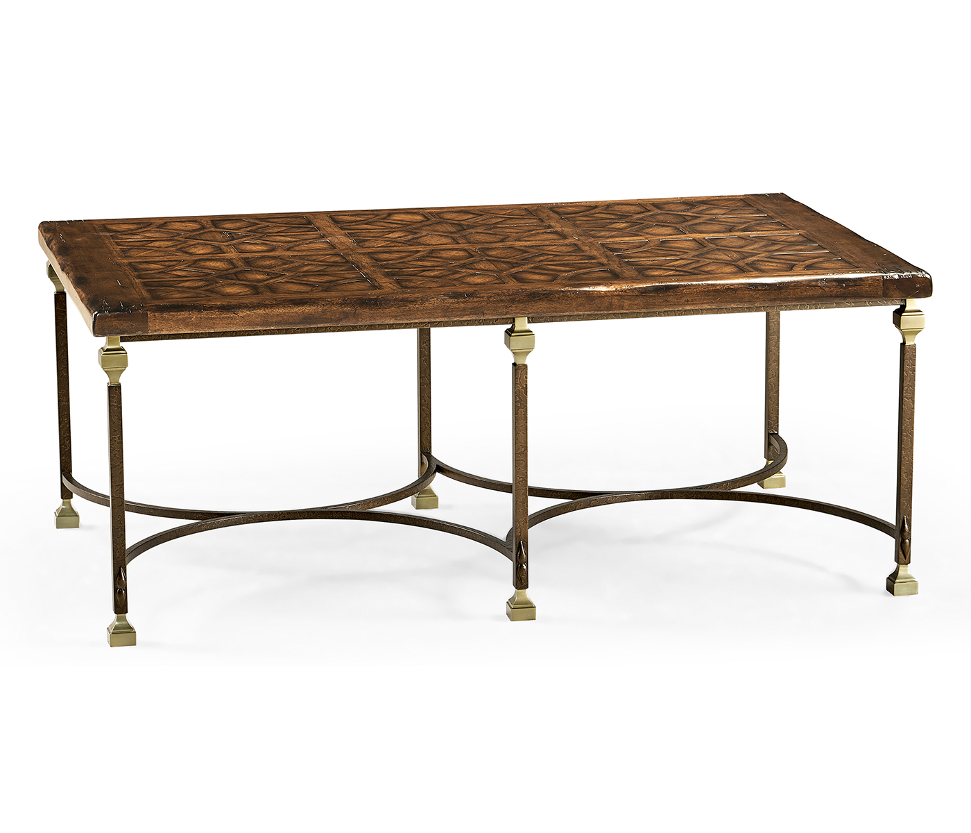 Argentinian Walnut Parquetry & Iron Coffee Table