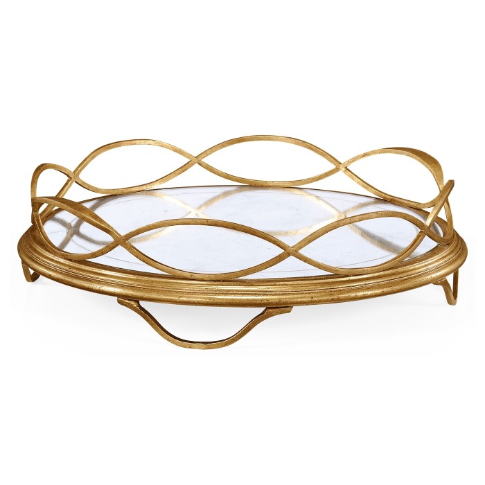 Églomisé & Gilded Circular Tray