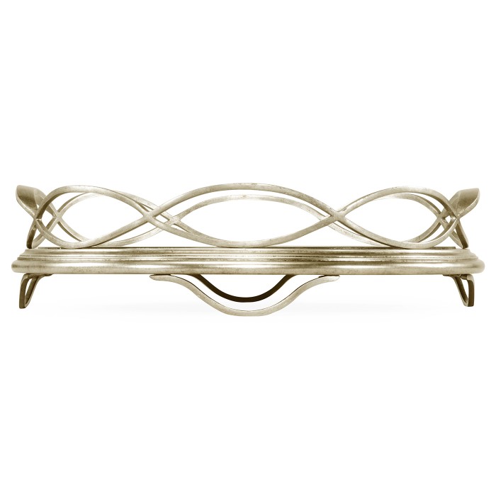Églomisé & Silver Circular Tray