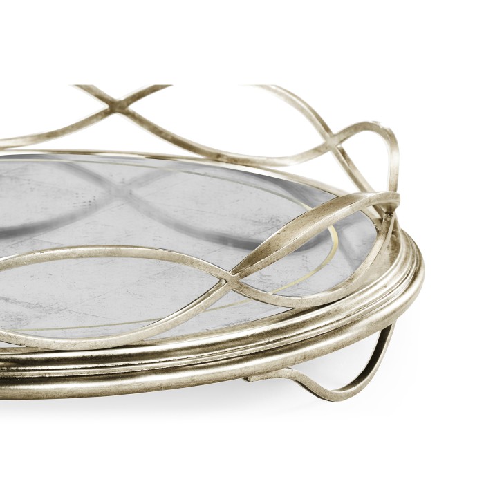 Églomisé & Silver Circular Tray