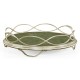 Green Faux Shagreen & Silver Iron Circular Tray