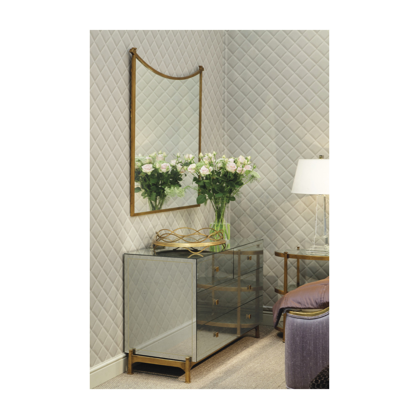 Green Faux Shagreen & Silver Iron Circular Tray