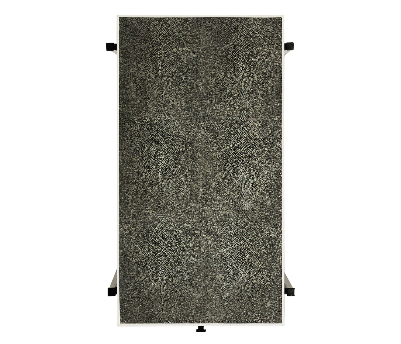 Anthracite Faux Shagreen & Bronze Iron Side Table