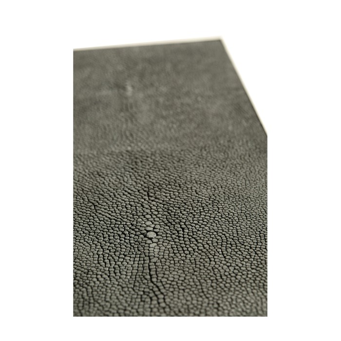 Anthracite Faux Shagreen & Bronze Iron Side Table