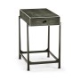 Anthracite Faux Shagreen & Bronze Iron Side Table