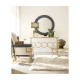 Anthracite Faux Shagreen & Bronze Iron Side Table