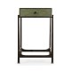 Green Faux Shagreen Bronze Side Table