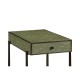 Green Faux Shagreen Bronze Side Table