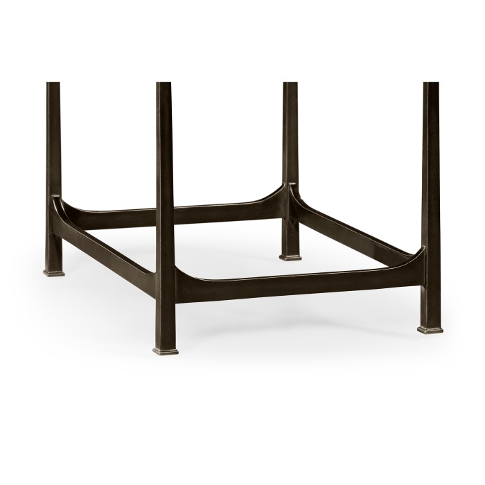 Green Faux Shagreen Bronze Side Table