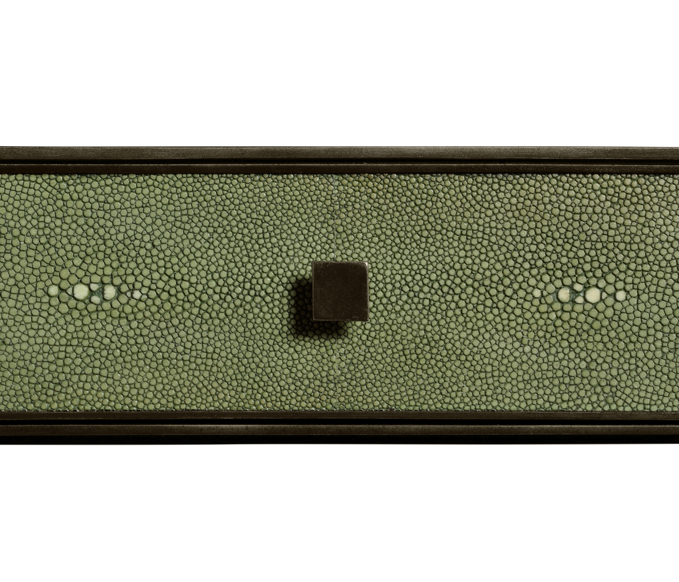 Green Faux Shagreen Bronze Side Table