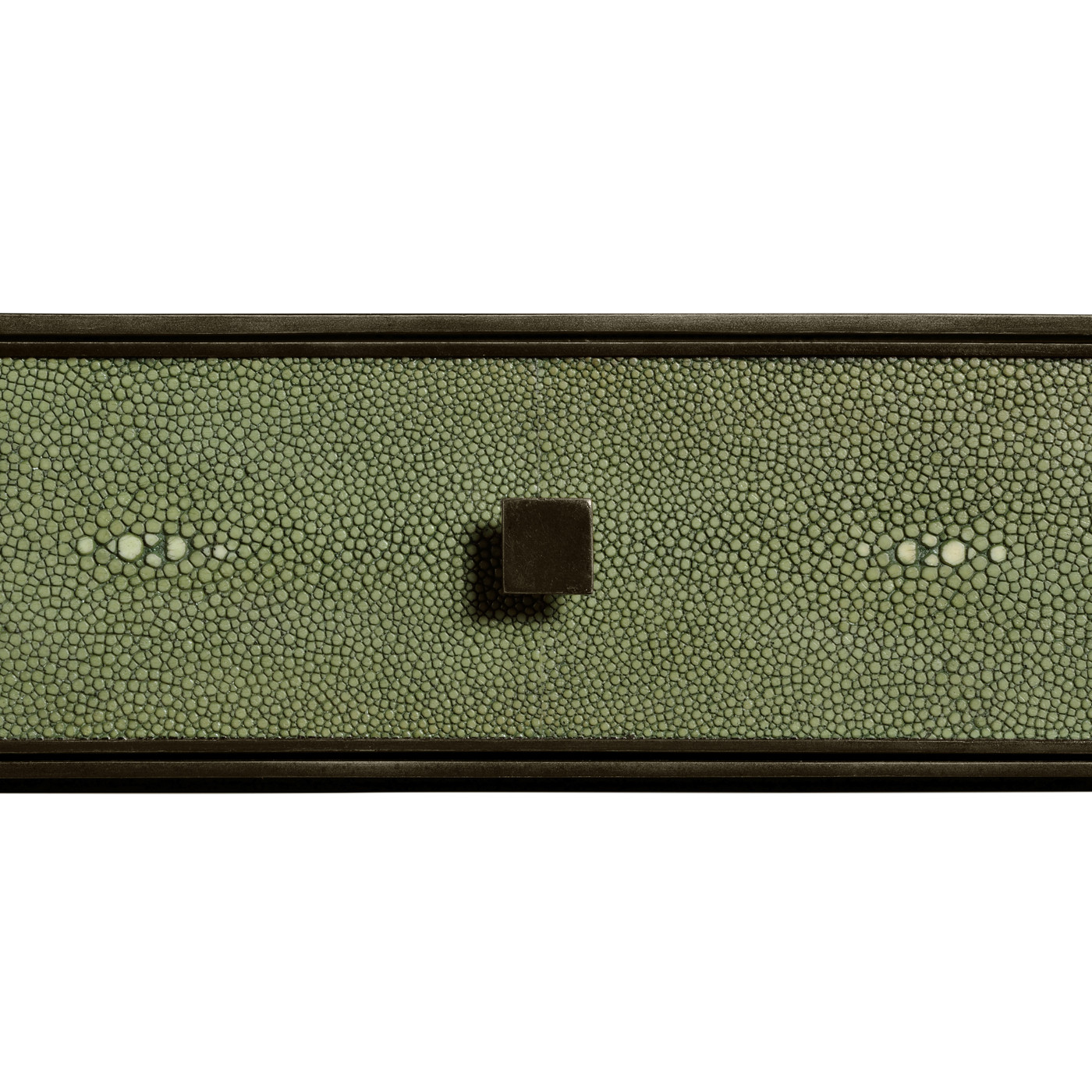 Green Faux Shagreen Bronze Side Table