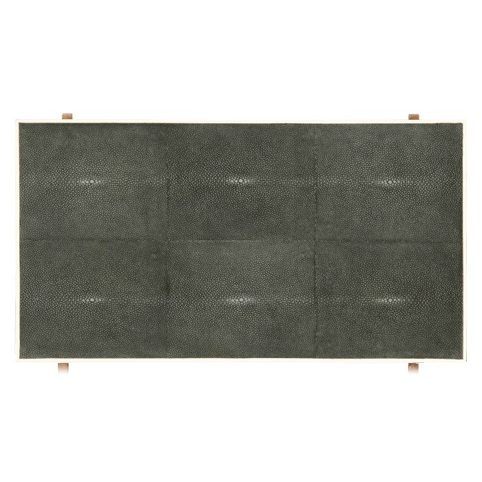 Anthracite Faux Shagreen & Gilded Iron Side Table