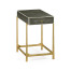 Anthracite Faux Shagreen & Gilded Iron Side Table