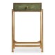 Green Faux Shagreen Gilded Side Table