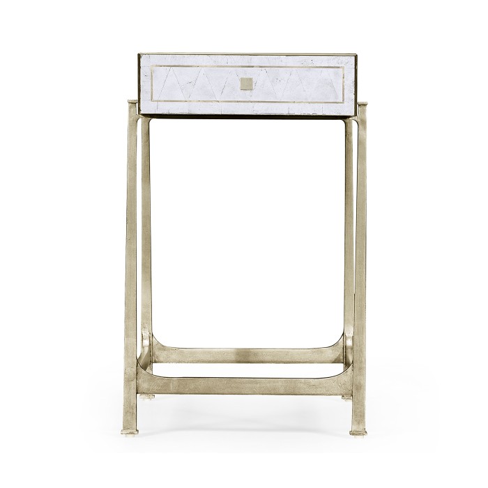 Églomisé & Silver Iron Box Top Side Table