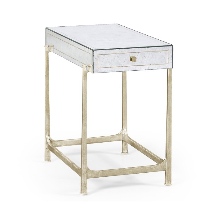 Églomisé & Silver Iron Box Top Side Table
