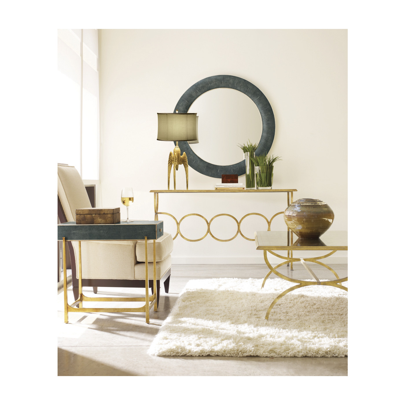 Églomisé & Silver Iron Box Top Side Table