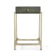 Anthracite Faux Shagreen & Silver Iron Side Table