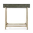 Anthracite Faux Shagreen & Silver Iron Side Table