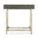 Anthracite Faux Shagreen & Silver Iron Side Table
