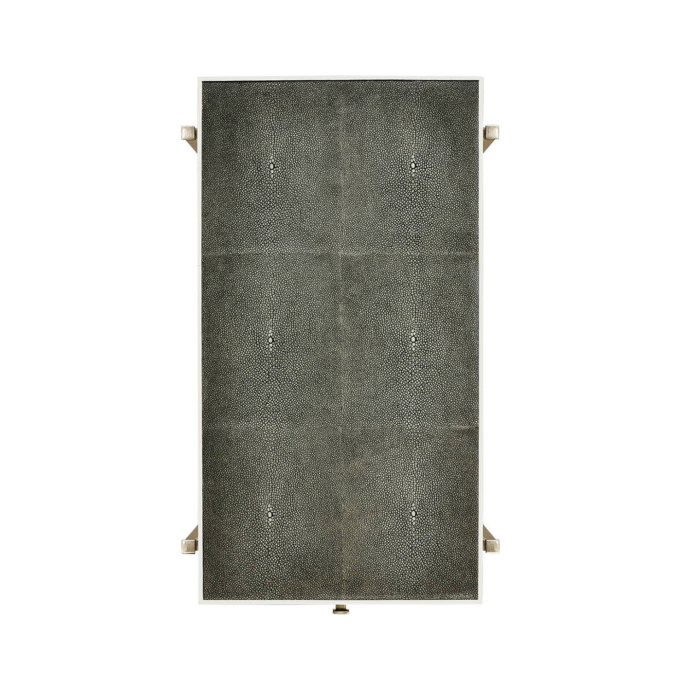 Anthracite Faux Shagreen & Silver Iron Side Table