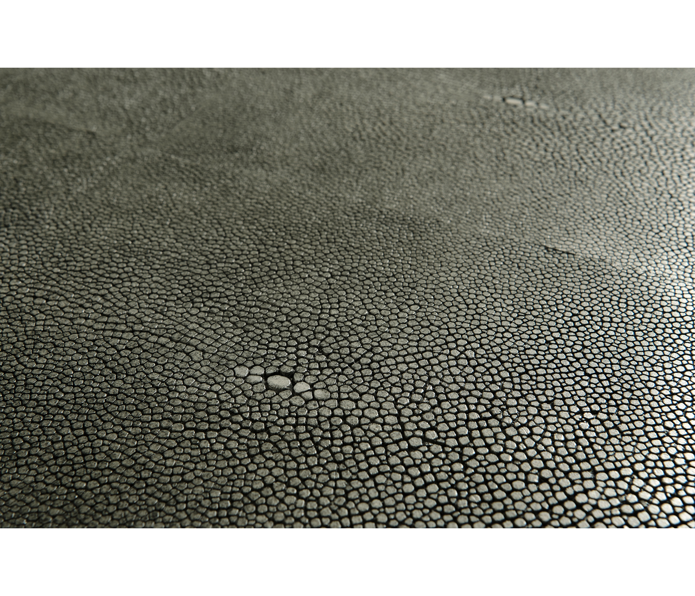 Anthracite Faux Shagreen & Silver Iron Side Table