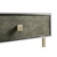 Anthracite Faux Shagreen & Silver Iron Side Table