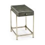 Anthracite Faux Shagreen & Silver Iron Side Table