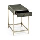 Anthracite Faux Shagreen & Silver Iron Side Table
