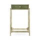 Green Faux Shagreen Silver Side Table