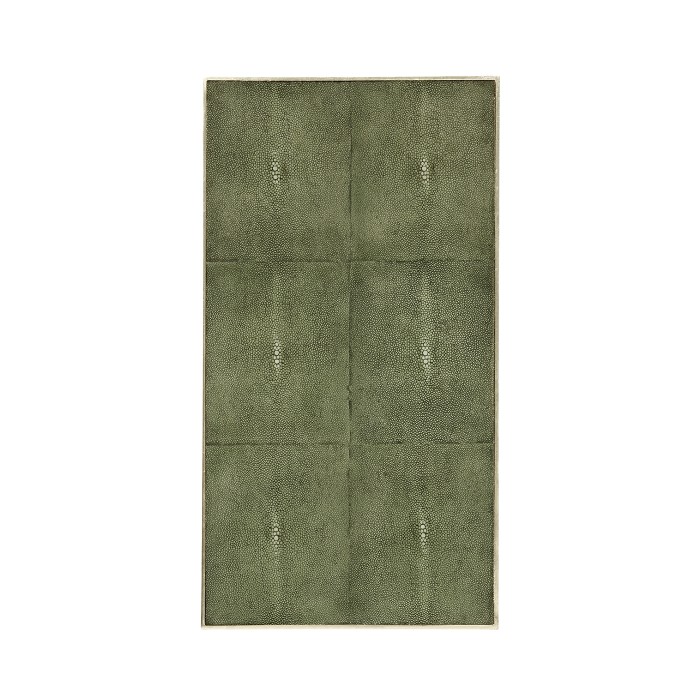 Green Faux Shagreen Silver Side Table