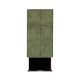 Green Faux Shagreen Silver Side Table