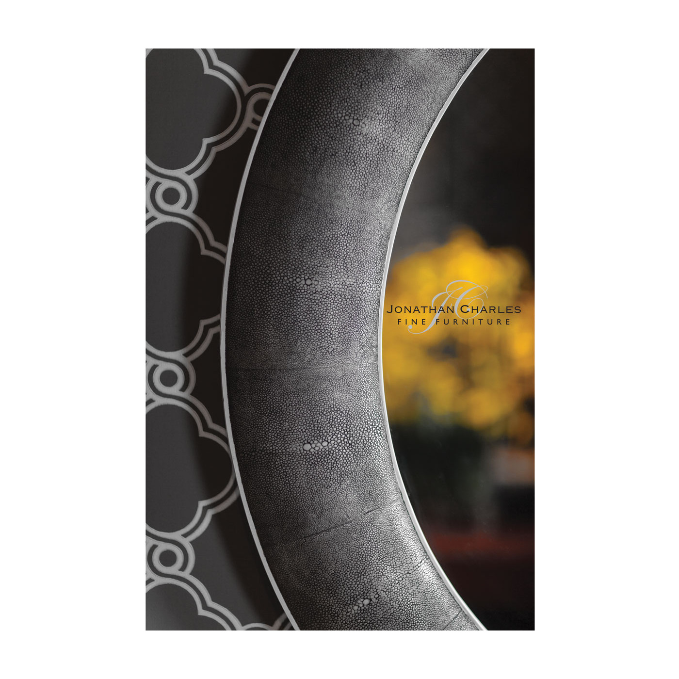 Anthracite Faux Shagreen Circular Mirror